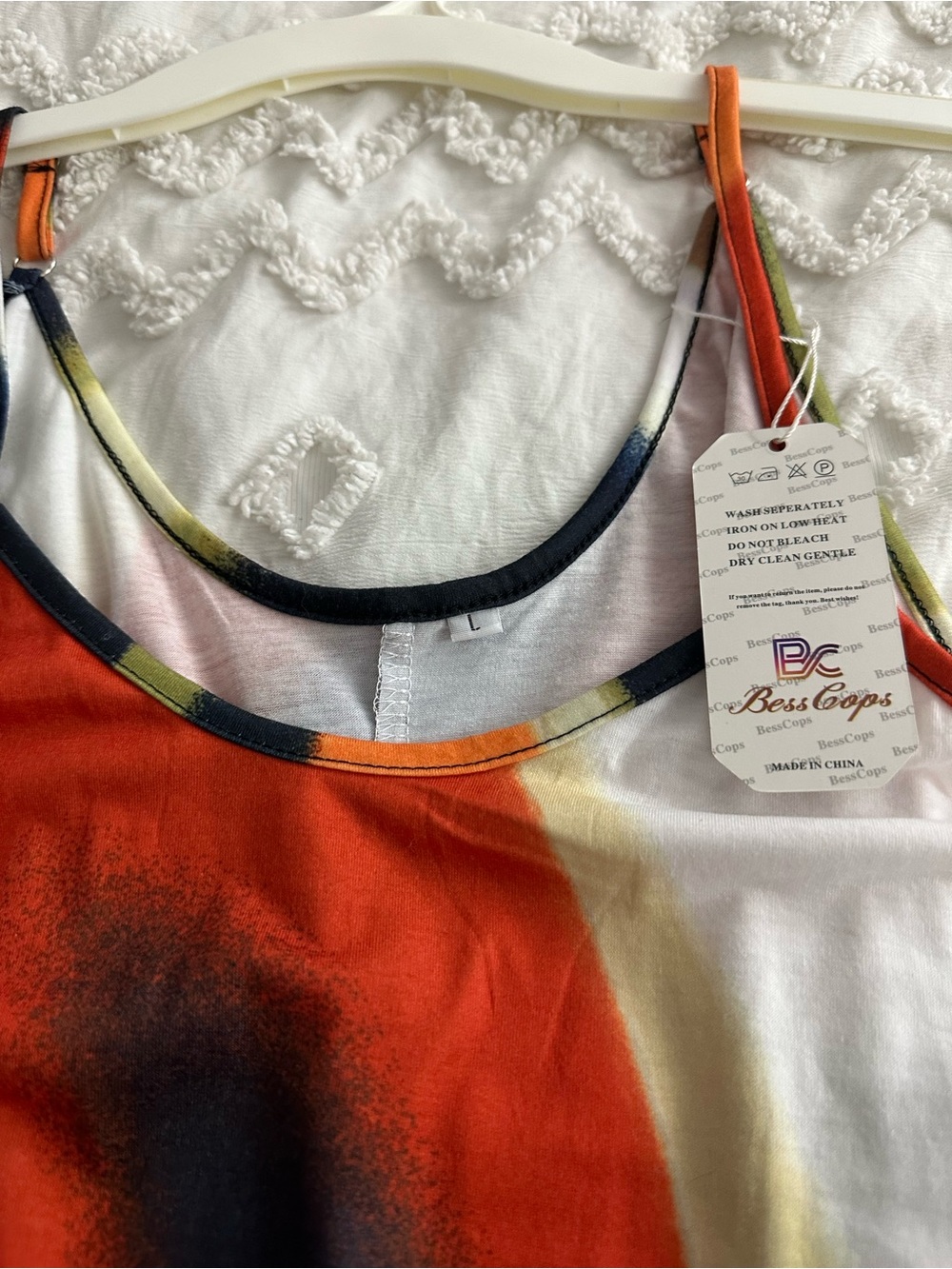 Amazon Women's Orange Tie-Dye Maxi Dress with Multicolor Accents